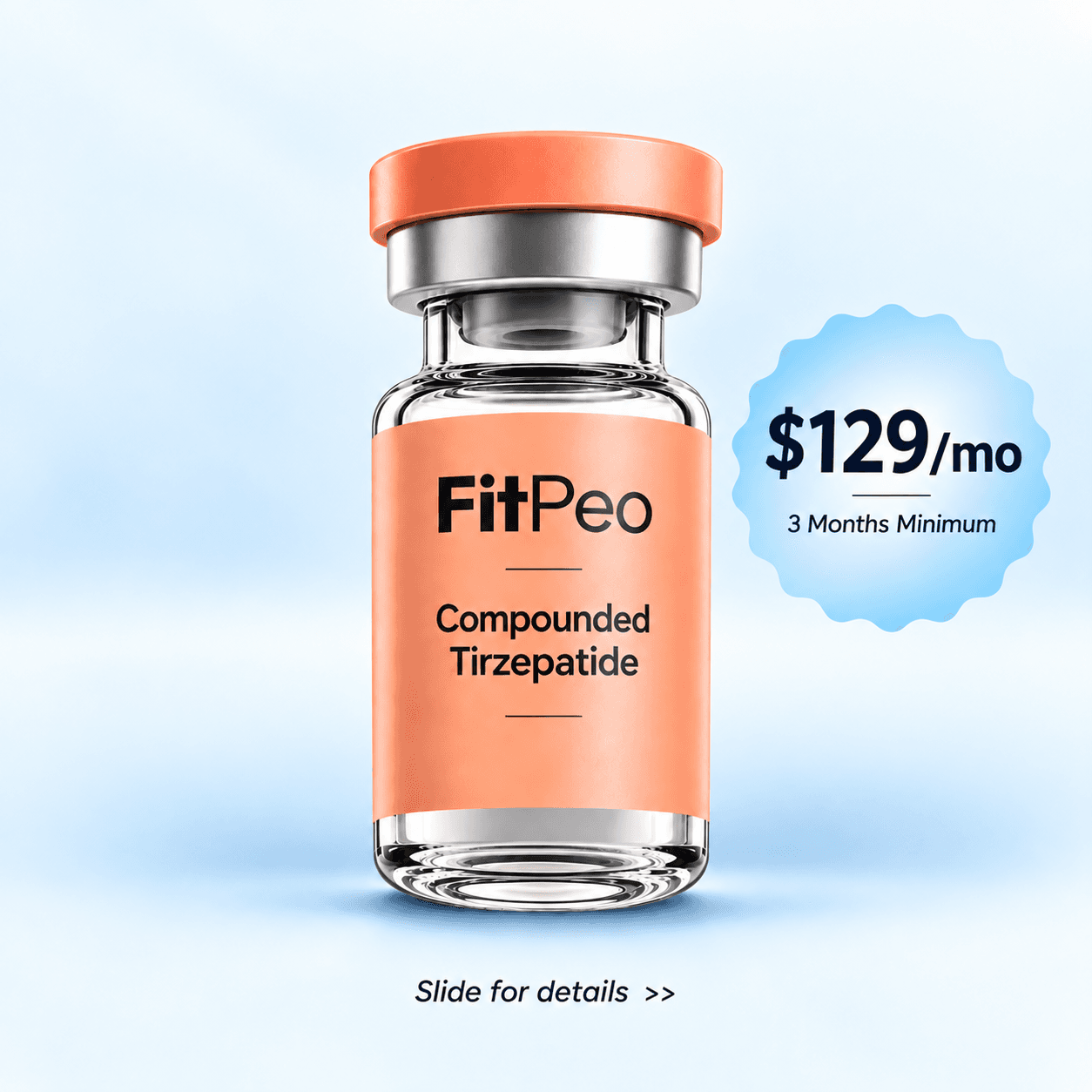 Compounded tirzepatide, $129 per month