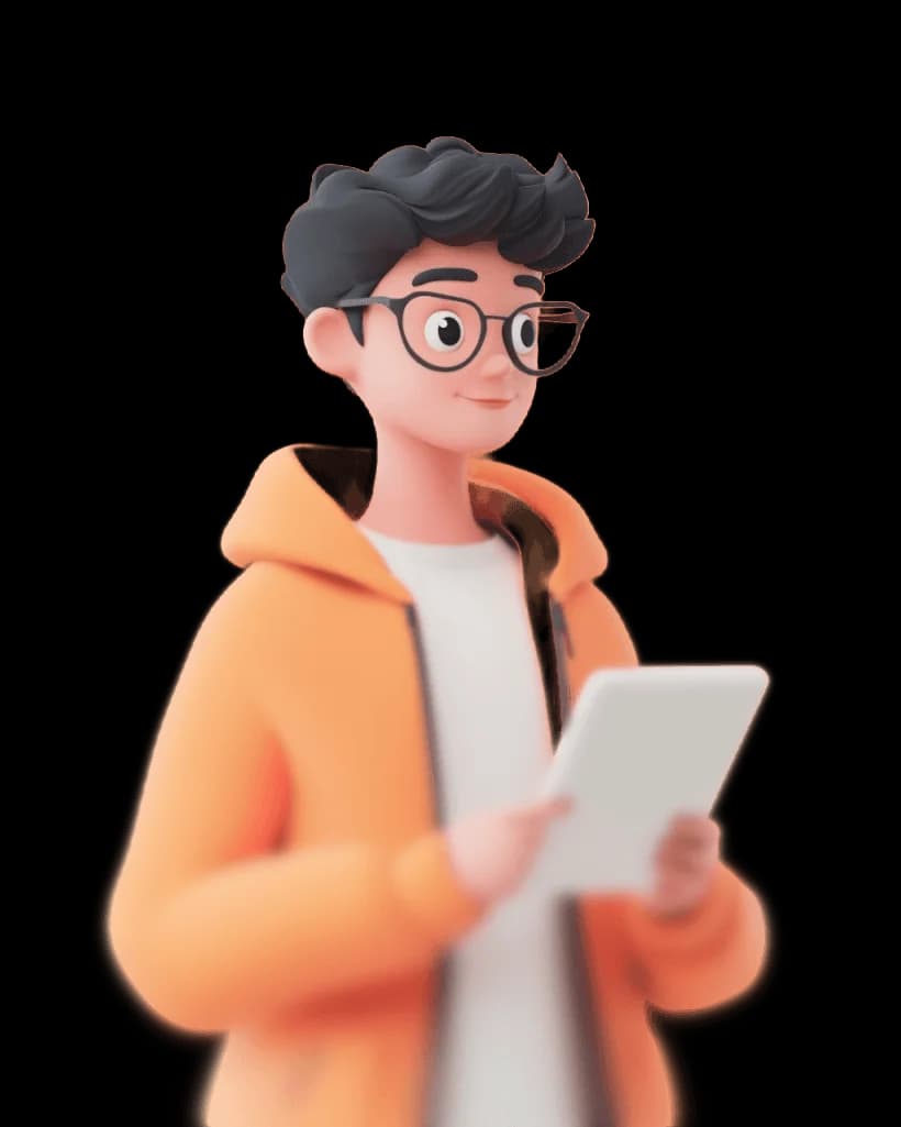 Illustration of a health professional holding a tablet