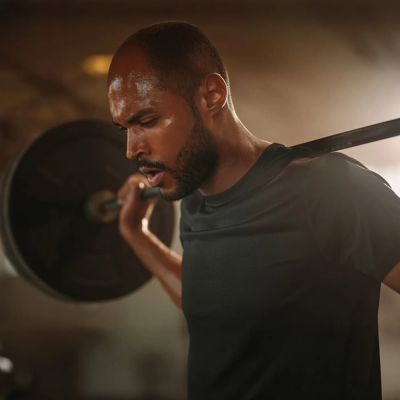 A man training with weights
