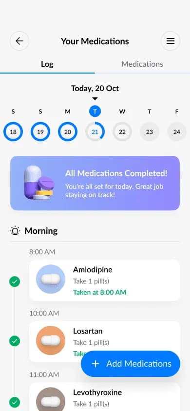 FitPeo medication tracking screen