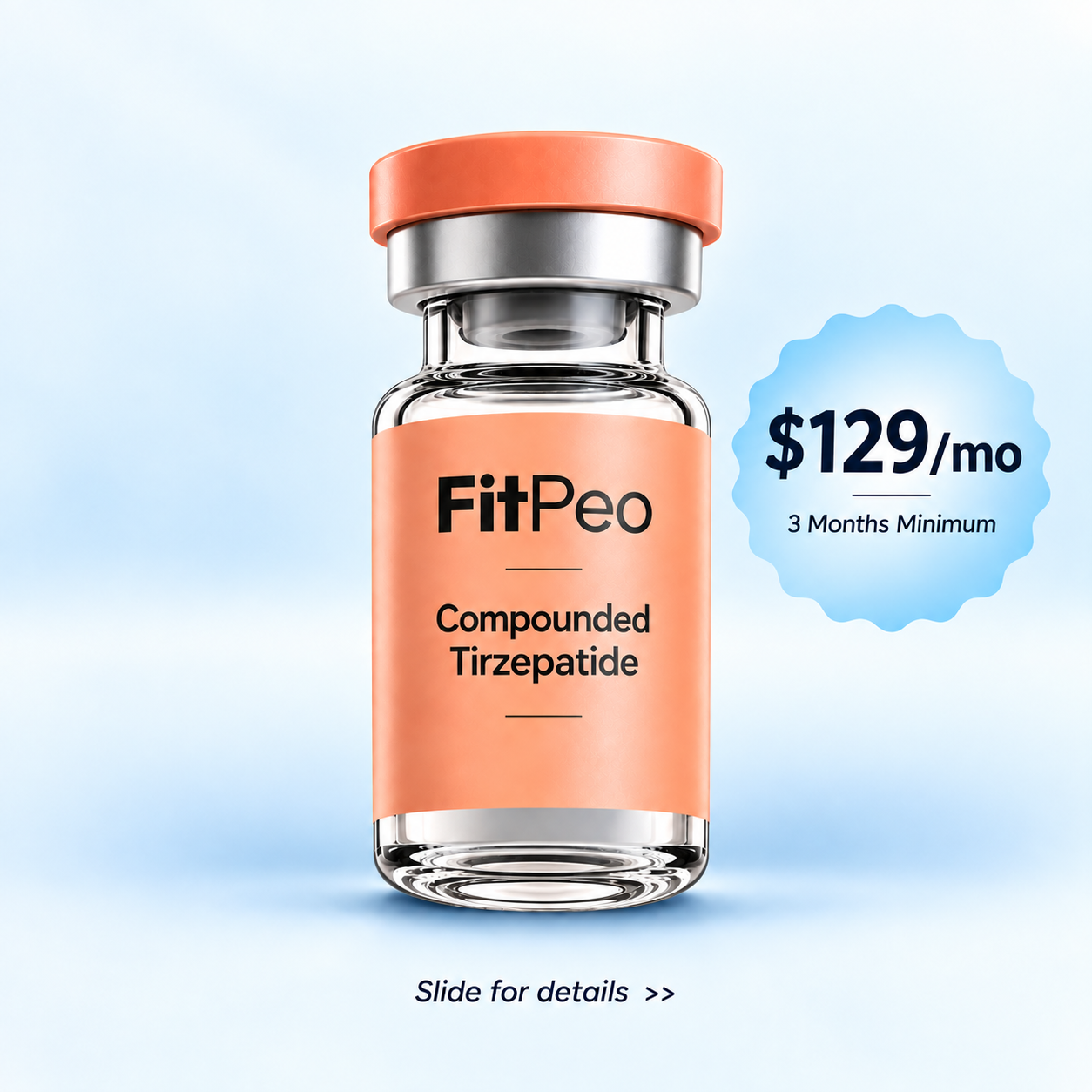 Compounded tirzepatide, $129 per month